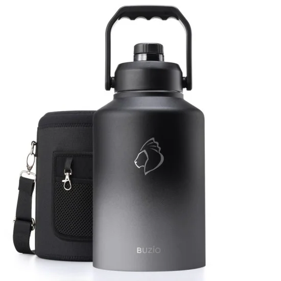 Buzio Rock Series One Gallon Jug with Spout Lid and Sleeve 3.8L - Shadow